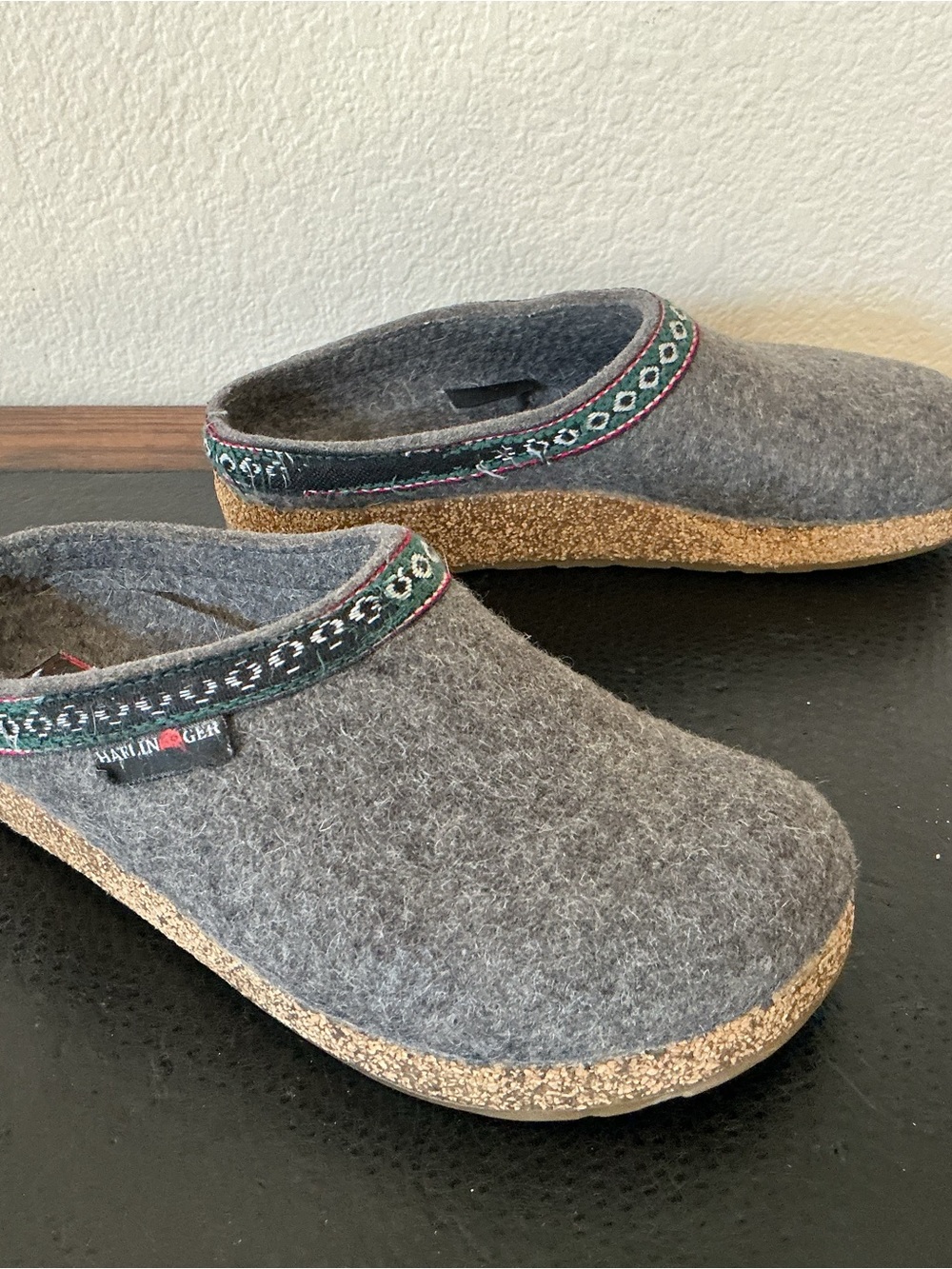 Haflinger Women Gray Wool Mules Size 36EU 5US